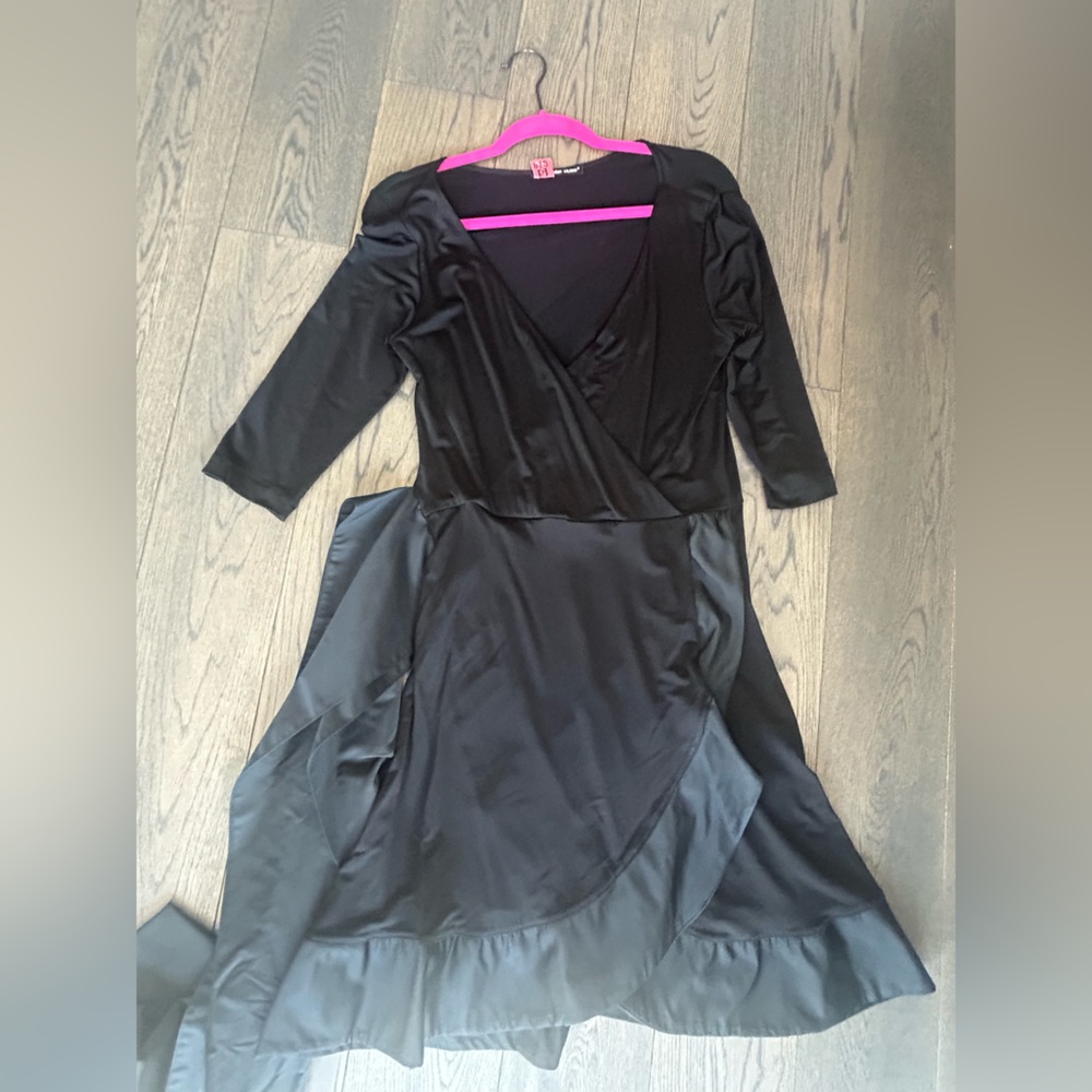 Ralph Lauren - Black wrap dress big wide tie around waist